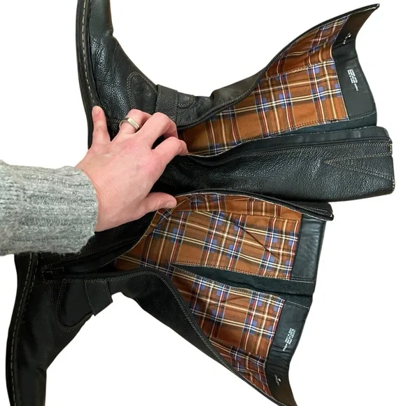 boc Black Leather Buckle Boots women's size 8 - Picture 6 of 8